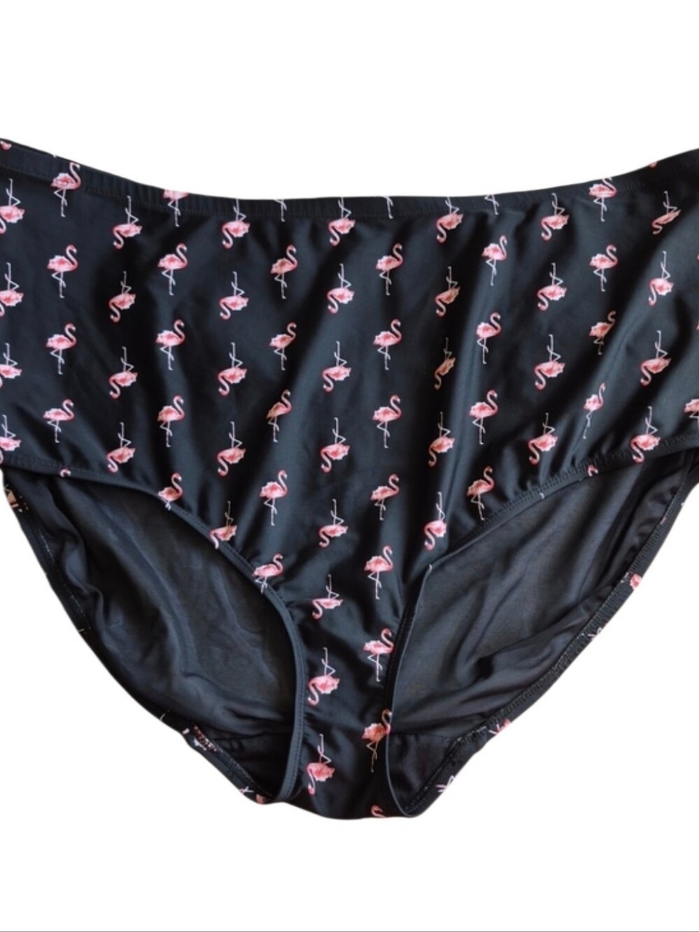 Swim By Cacique Size 28 Black Flamingo Print Bikini Bottom Stretchy